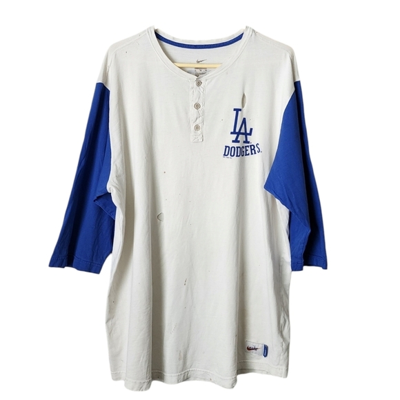 LA DODGERS x NIKE  x DODGERS STADIUM thrashed graphic ringer tee size XL - Picture 1 of 9